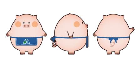 東京食肉市場協会 公式マスコットキャラクター 豚 三面図